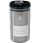 Wholesale - 2.0L Round Plastic Food Storage Container wBlack Lid C/P 40, UPC: 195010063913